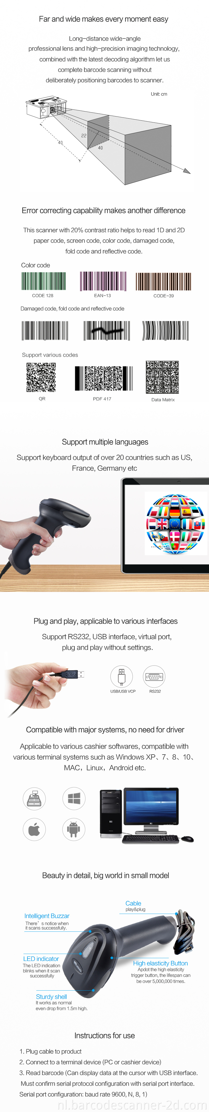 draadloze barcodescanner wireless barcode scanner